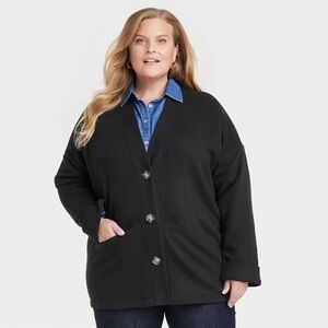 Knox Rose Long Sleeve Fleece Jacket Black